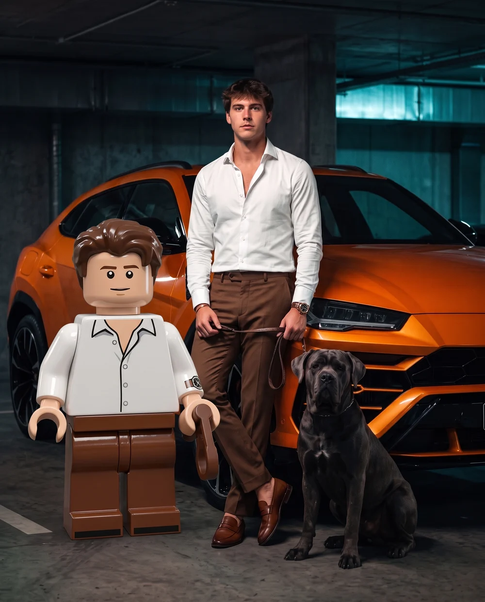 Пример результата: Ты рядом со своим большим LEGO-двойником